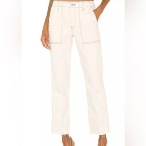 Trave Womens Deja Utility Taper in Sugar magnolia Jeans size 28